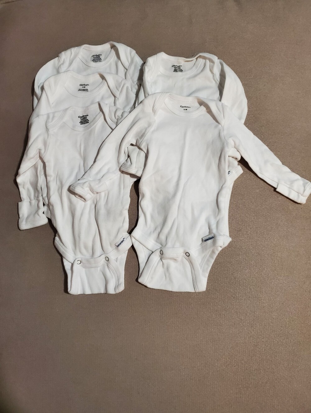Gerber White Long-Sleeve Baby One-Piece Bodysuits - Set
